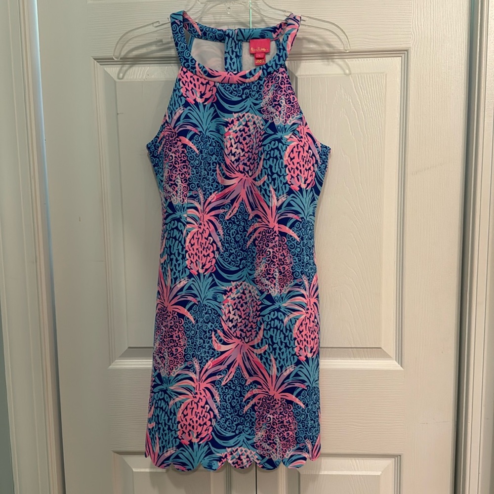 Lilly Pulitzer Sophelia pineapple halter style dress NWOT